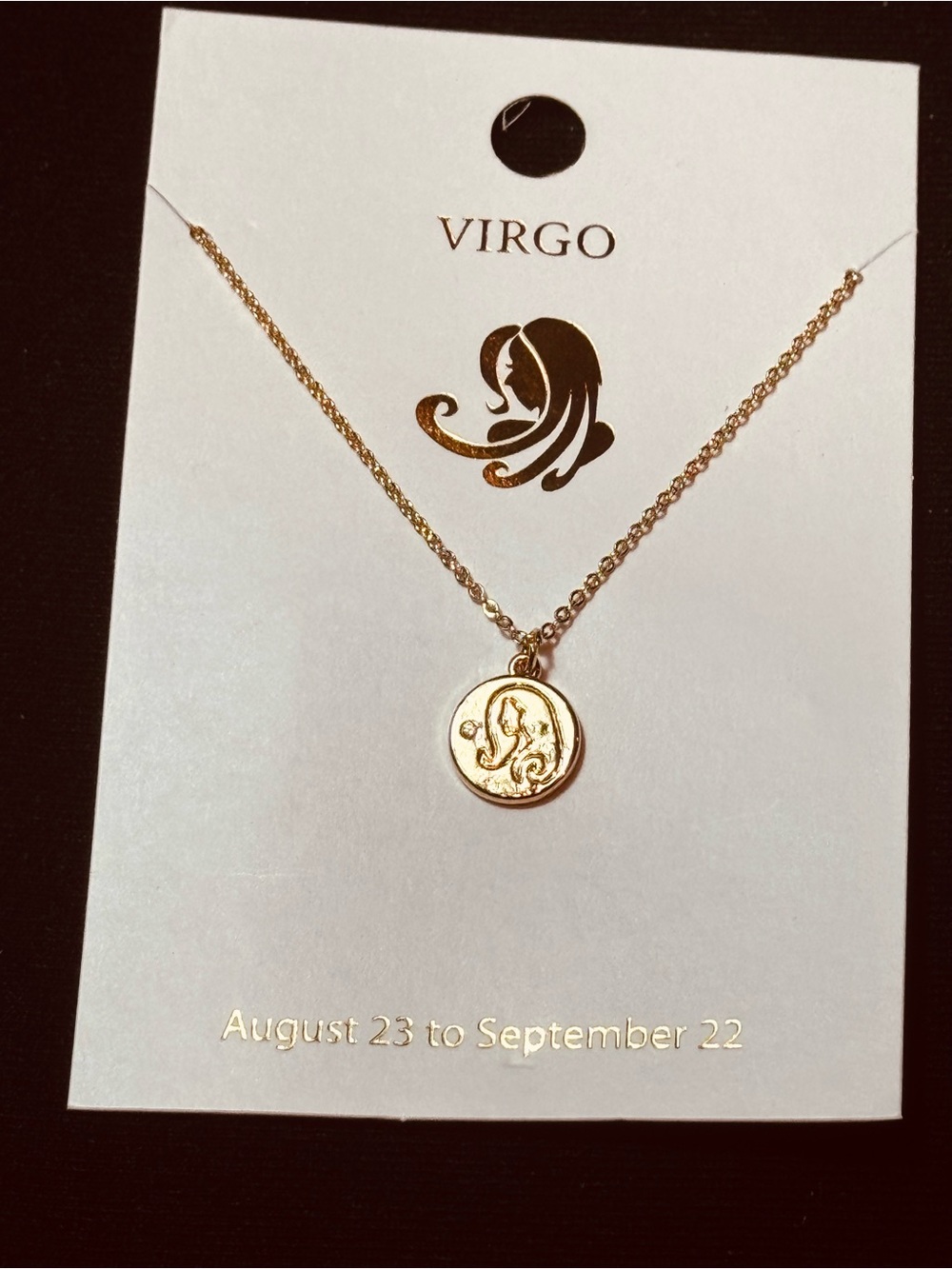 NWT Virgo Zodiac Coin Pendant Necklace – Gold Tone 16-19 inch